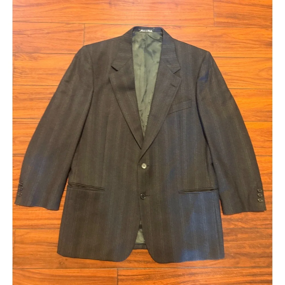 Vintage Valentino Uomo Mens 41R Pure Virgin Wool Pinstripe blazer Made in Italy